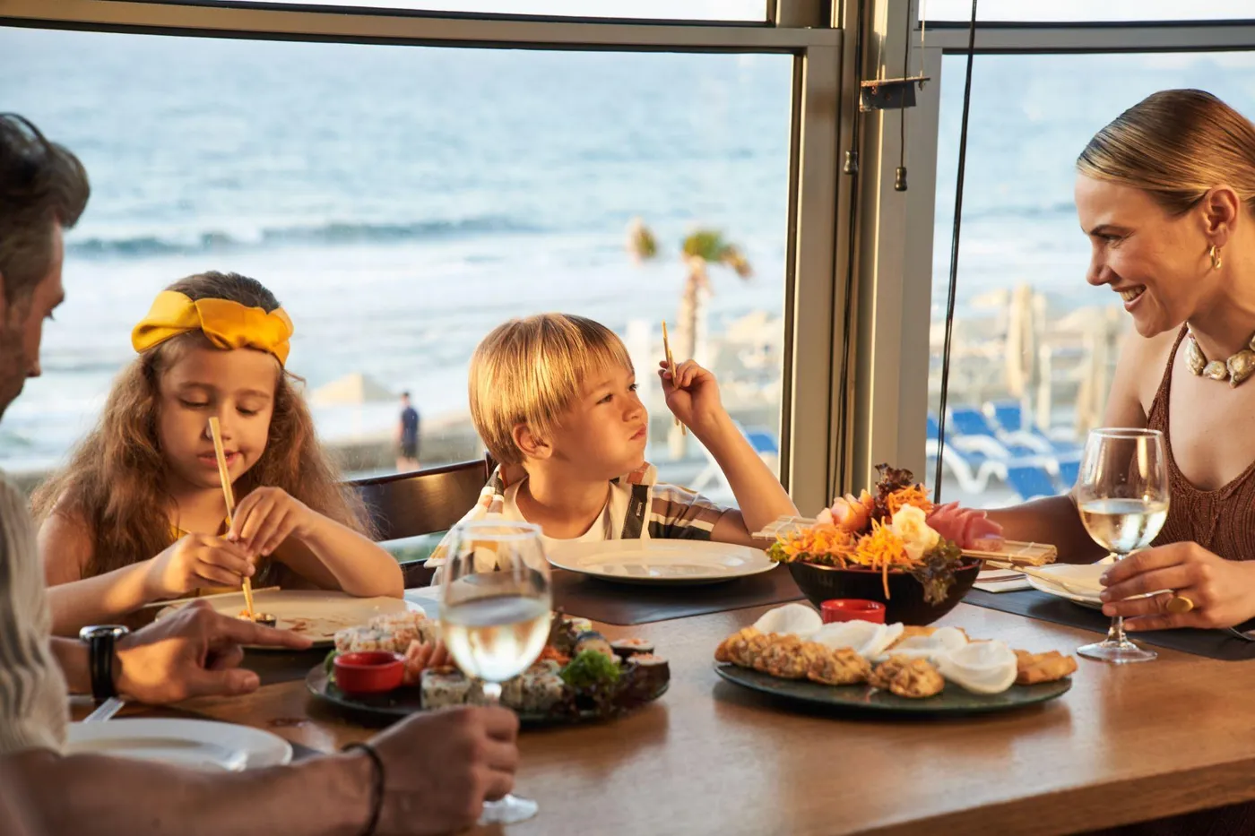 Dining by the sea at Lyttos Beach