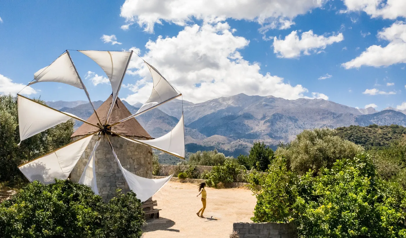 Chiliomoudou: Take a Stroll with a Windmill Backdrop!