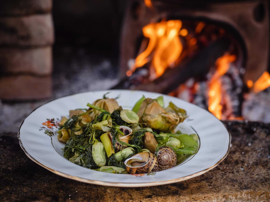 Snails with Broad Beans and Artichokes