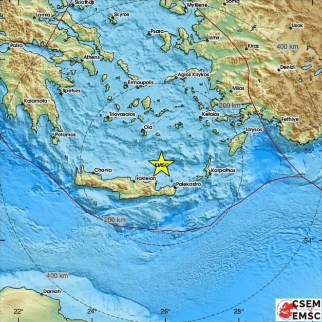 Earthquake of 6.1 Richter Hits Crete in the Early Hours of Thursday, May 22 2025