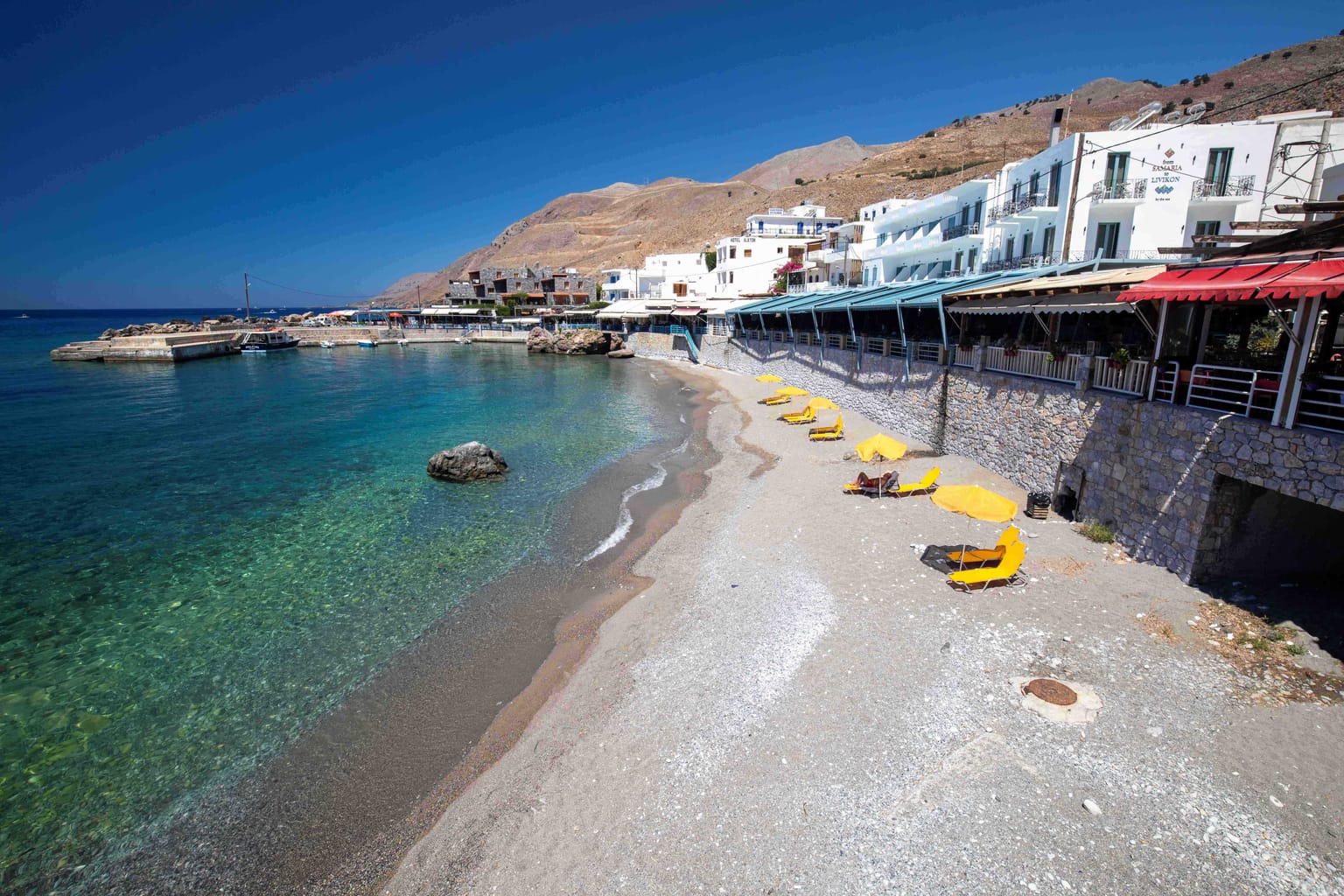 Ombrosgialos in Sfakia: The Beach Adjacent to the Port
