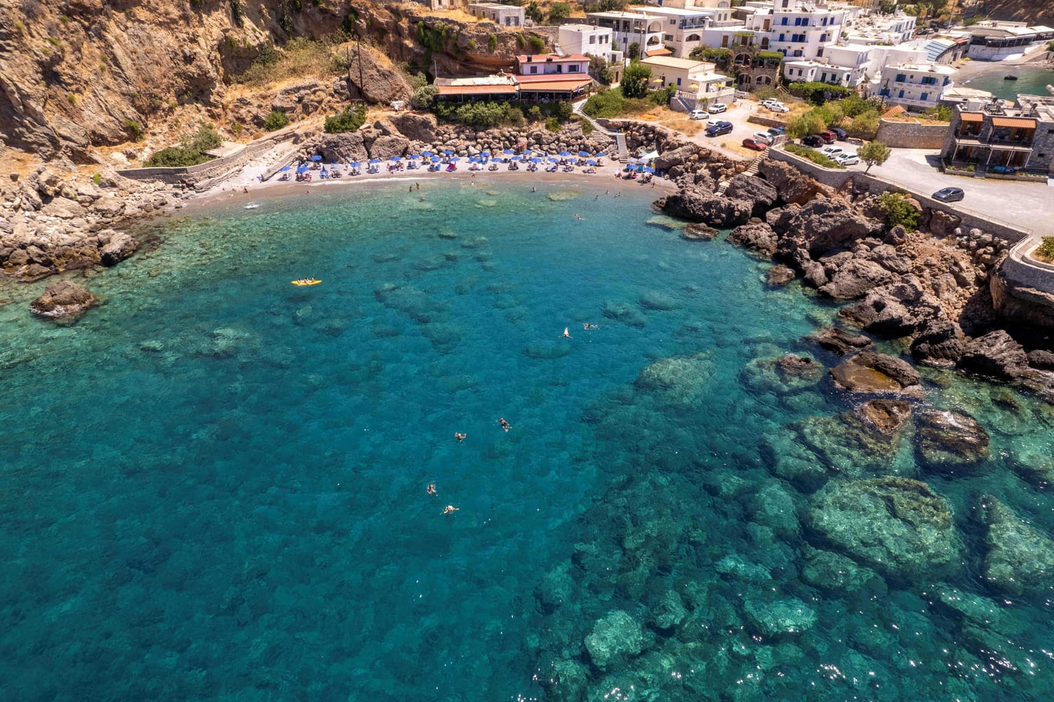 Dive into Sfakia's Vrisi Beach for a Refreshing Swim