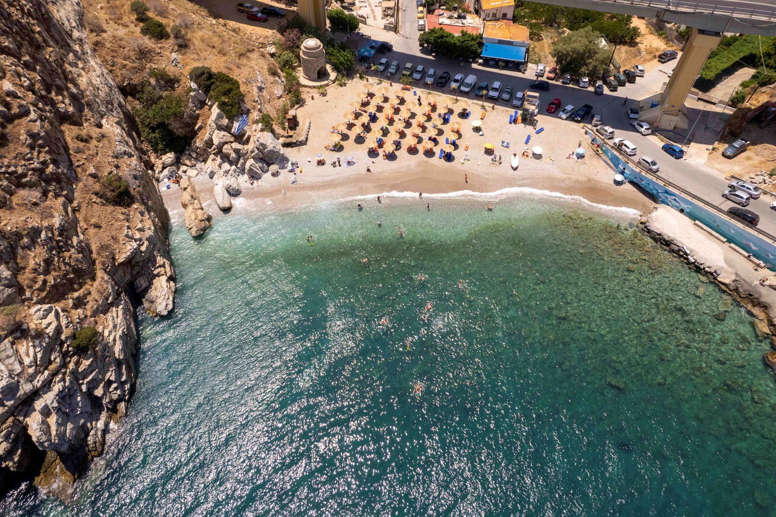 Palaiokastro (Paleokastro) Beach: Sand, Castle, and Rock