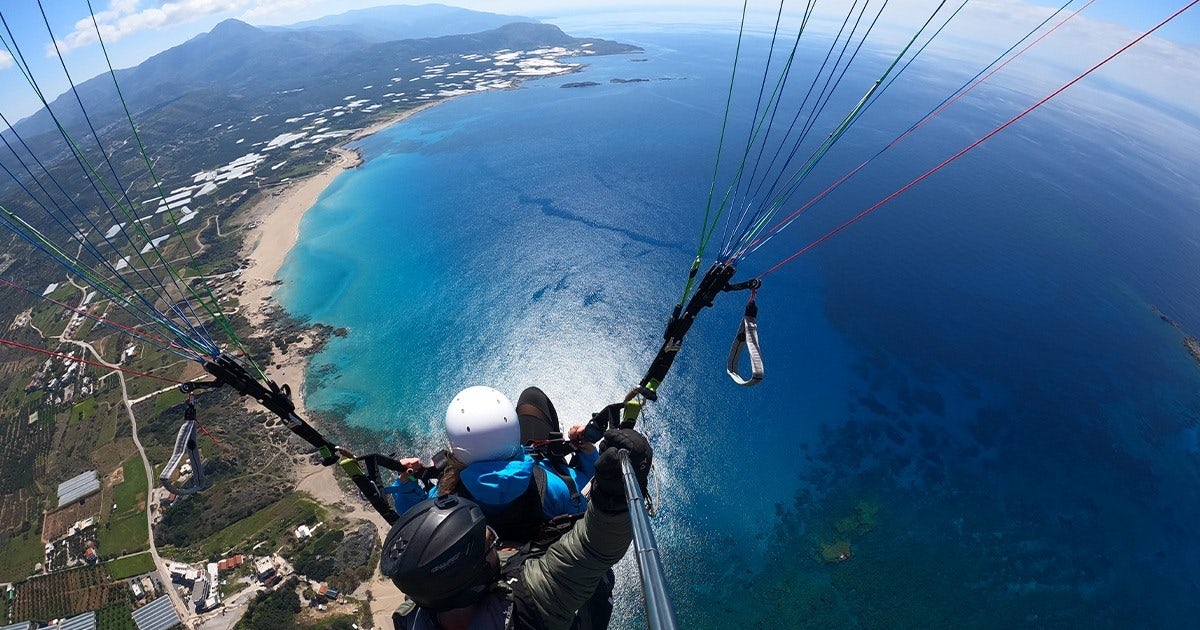 See Crete from Above while Paragliding